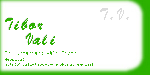 tibor vali business card